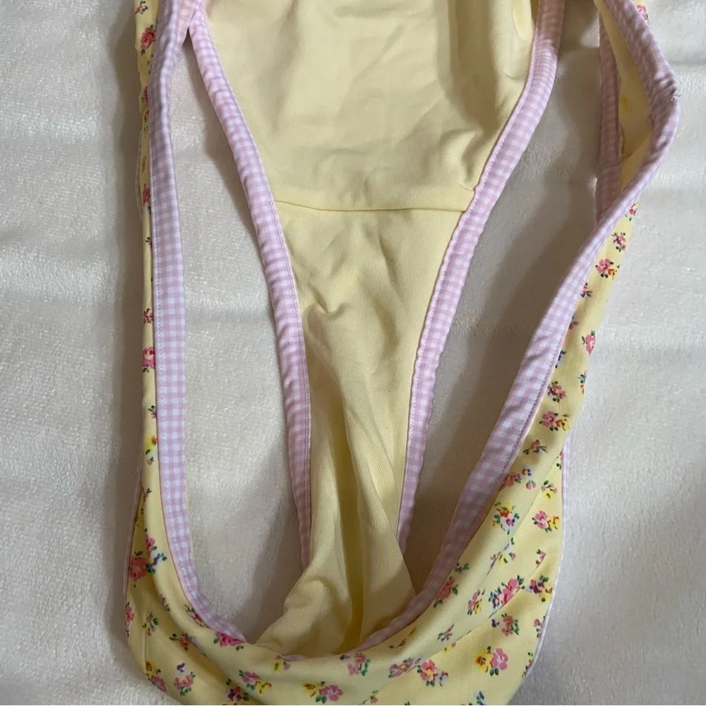 New! Frankie's Bikinis x PINK golden hour bloom Floral Bikini Bottom 1539